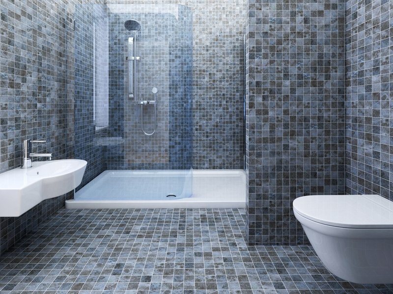 Tile flooring in a bathroom