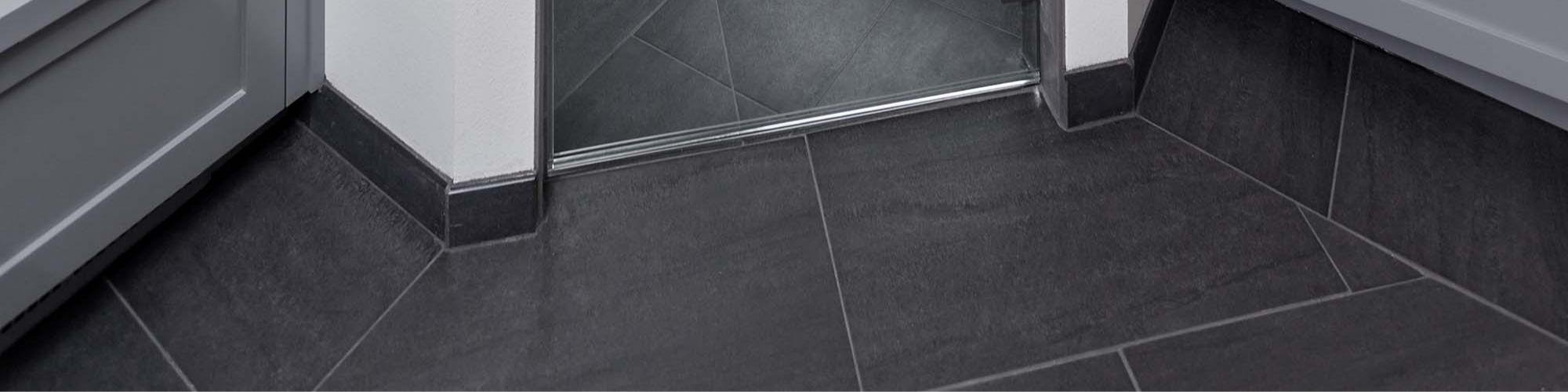Tile flooring in a bathroom